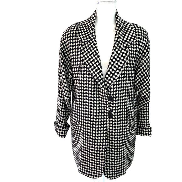 James Reva Classics Jackets & Blazers - James Reva Classics Jacket Womens Size Large L Vintage Houndstooth Oversized